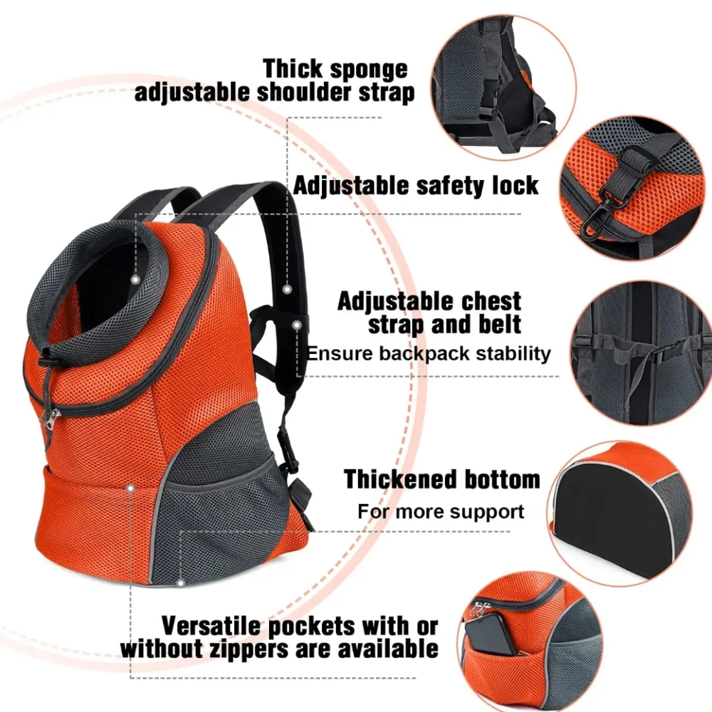 🐾PET DOG carrier backpack orange size L🐾